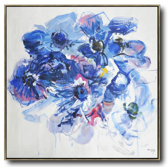 Abstract Flower Oil Painting Large Size Modern Wall Art #ABS0A17 - Click Image to Close